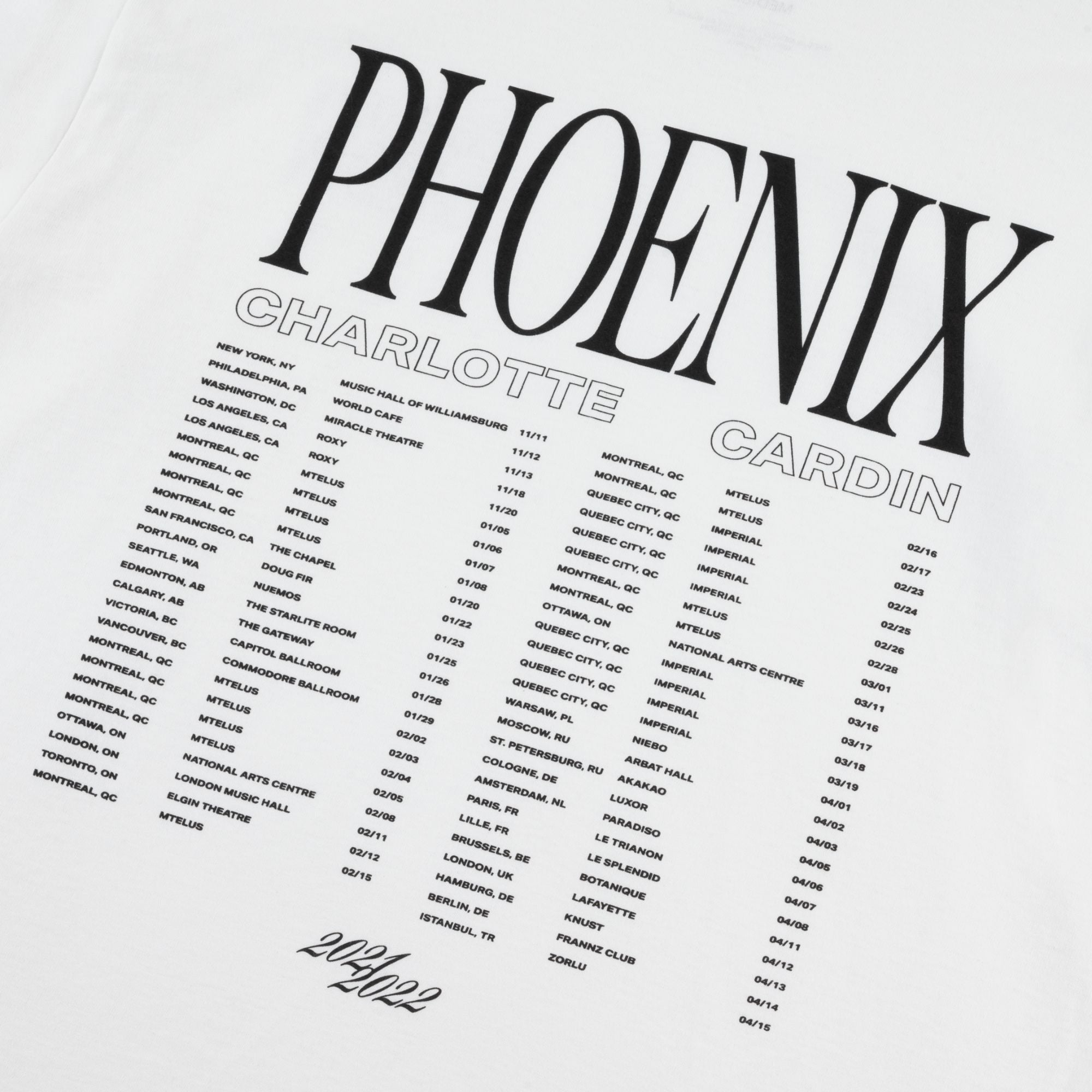 PHOENIX TOUR TEE WHITE LONG SLEEVE